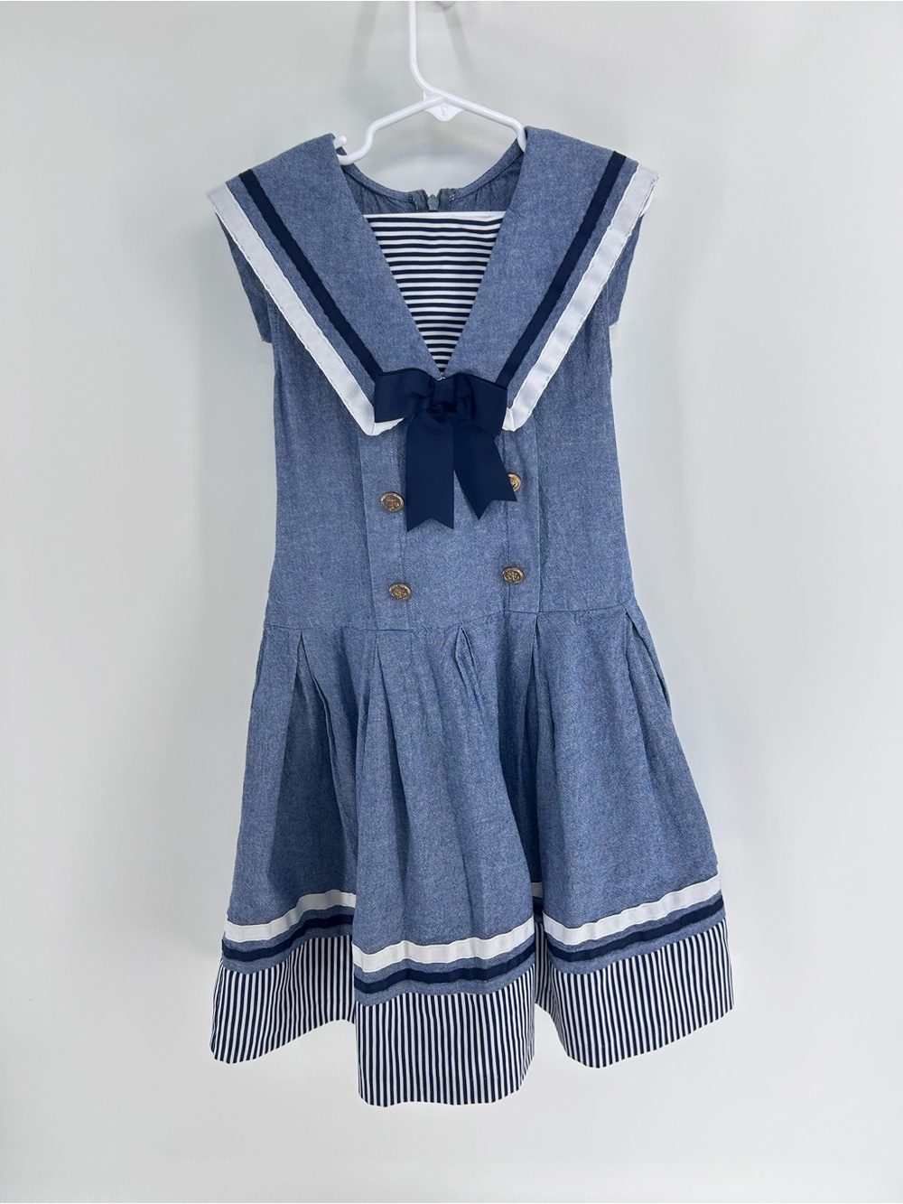 Girls Bonnie Jean Boutique Sailor Dress - Size 12
